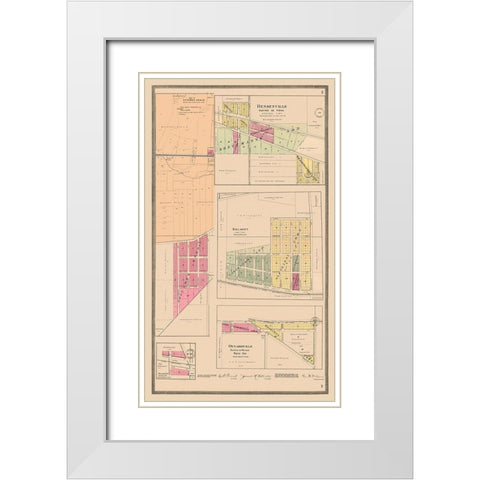 Downers Grove Tioga Belmont Ontarioville Illinois White Modern Wood Framed Art Print with Double Matting by Middle - West Publishing Co.