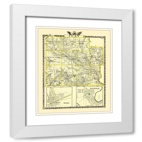 Clay Illinois Landowner - Warner 1870 White Modern Wood Framed Art Print with Double Matting by Warner