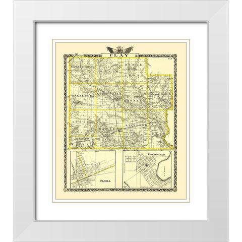 Clay Illinois Landowner - Warner 1870 White Modern Wood Framed Art Print with Double Matting by Warner
