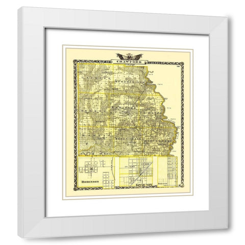 Crawford Illinois Landowner - Warner 1870 White Modern Wood Framed Art Print with Double Matting by Warner
