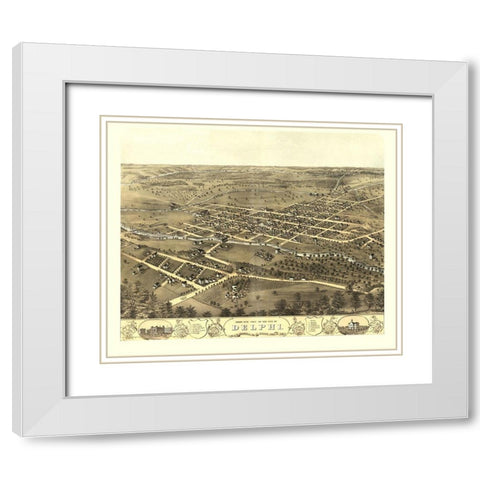 Delphi Indiana - Ruger 1869 White Modern Wood Framed Art Print with Double Matting by Ruger