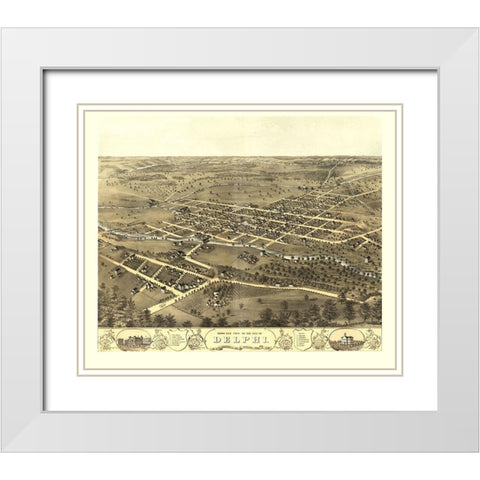 Delphi Indiana - Ruger 1869 White Modern Wood Framed Art Print with Double Matting by Ruger