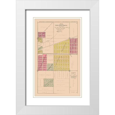 Eastern Downers Grove  Illinois - 1904 White Modern Wood Framed Art Print with Double Matting by Middle - West Publishing Co.
