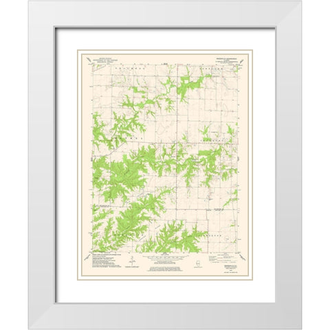 Doddsville Illinois Quad - USGS 1974 White Modern Wood Framed Art Print with Double Matting by USGS