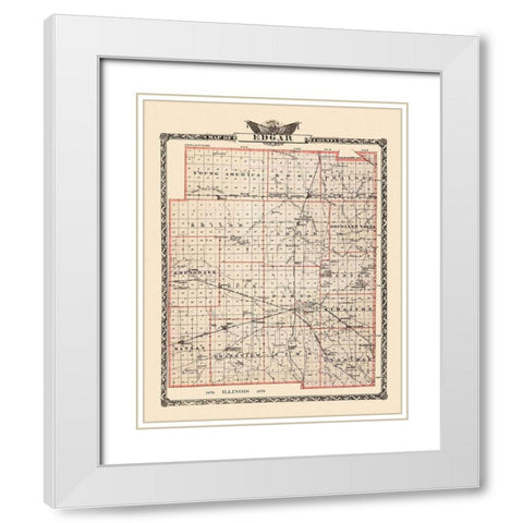 Edgar Illinois Landowner - Warner 1876 White Modern Wood Framed Art Print with Double Matting by Warner