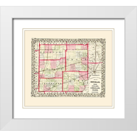 Douglas Edgar Coles Cumberland Clark Illinois White Modern Wood Framed Art Print with Double Matting by Campbell