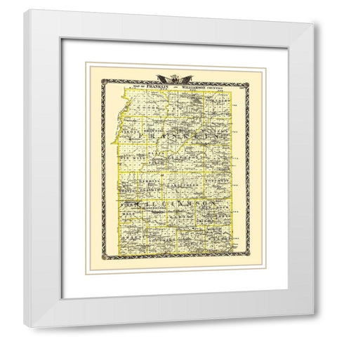 Franklin  Williamson Illinois Landowner White Modern Wood Framed Art Print with Double Matting by Warner