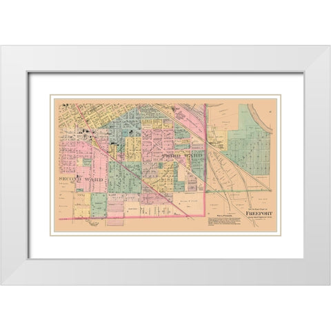 Southern Freeport  Illinois - 1894 White Modern Wood Framed Art Print with Double Matting by North West Publishing Co.