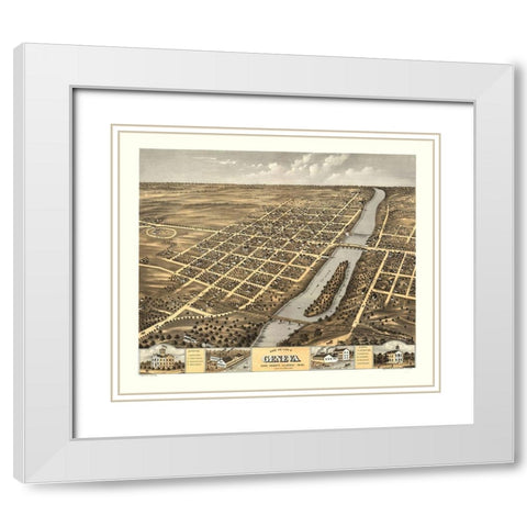 Geneva Illinois - Ruger 1869 White Modern Wood Framed Art Print with Double Matting by Ruger