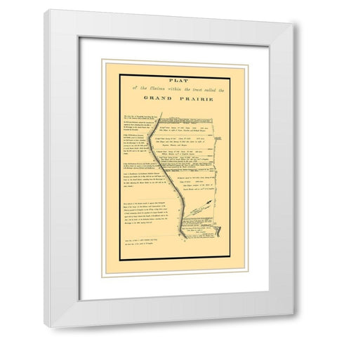 Grand Prairie Tract Illinoi Claimss - USPO 1860 White Modern Wood Framed Art Print with Double Matting by USPO