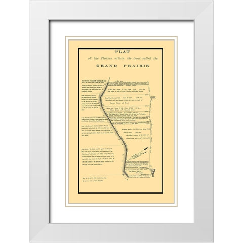 Grand Prairie Tract Illinoi Claimss - USPO 1860 White Modern Wood Framed Art Print with Double Matting by USPO