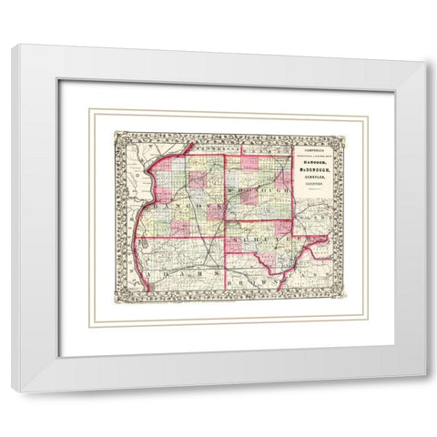 Hancock  Mcdonough  Schuyler Illinois White Modern Wood Framed Art Print with Double Matting by Campbell