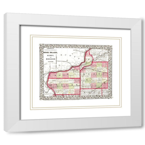 Henry  Rock Island  Mercer Illinois - Campbell White Modern Wood Framed Art Print with Double Matting by Campbell