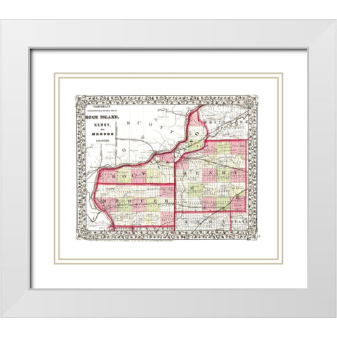 Henry  Rock Island  Mercer Illinois - Campbell White Modern Wood Framed Art Print with Double Matting by Campbell