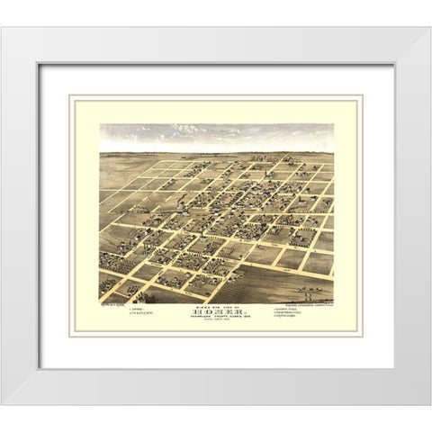 Homer Illinois - Ruger 1869 White Modern Wood Framed Art Print with Double Matting by Ruger