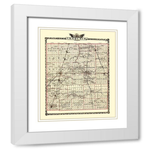 Iroquois Illinois Landowner - Warner 1870 White Modern Wood Framed Art Print with Double Matting by Warner
