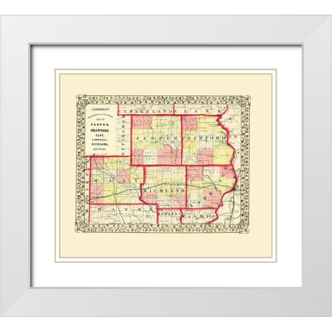 Jasper Crawford Clay Lawrence Richland Illinois White Modern Wood Framed Art Print with Double Matting by Campbell