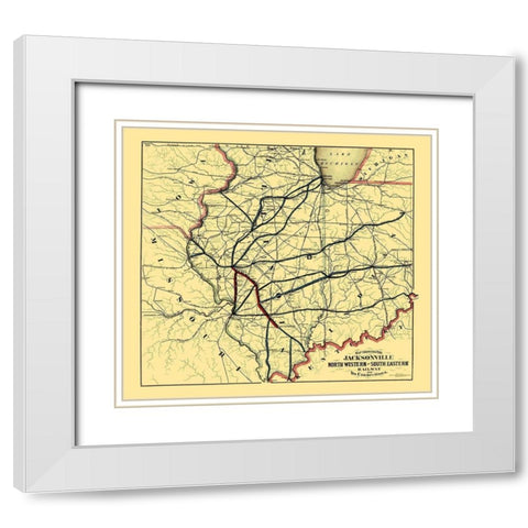Jacksonville Northwestern, Southeastern 1850 White Modern Wood Framed Art Print with Double Matting by Watson