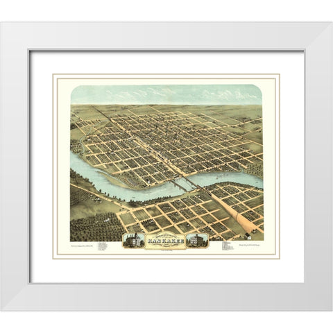 Kankakee Illinois - Ruger 1869 White Modern Wood Framed Art Print with Double Matting by Ruger