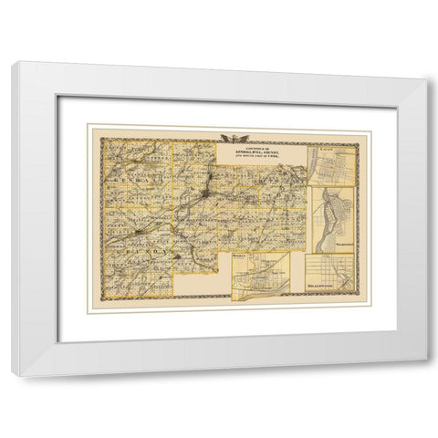 Kendall Will Grundy Cook Illinois Landowner White Modern Wood Framed Art Print with Double Matting by Warner