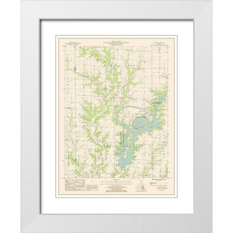 Latona Illinois Quad - USGS 1985 White Modern Wood Framed Art Print with Double Matting by USGS