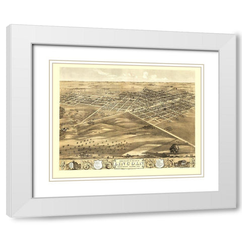 Lincoln Illinois - Ruger 1869 White Modern Wood Framed Art Print with Double Matting by Ruger
