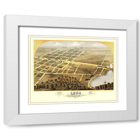 Loda Illinois - Ruger 1869 White Modern Wood Framed Art Print with Double Matting by Ruger