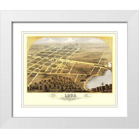Loda Illinois - Ruger 1869 White Modern Wood Framed Art Print with Double Matting by Ruger