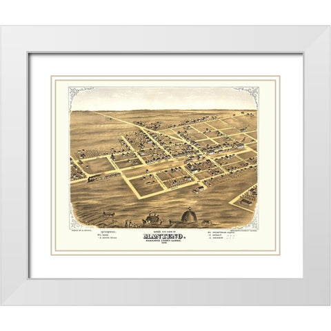 Manteno Illinois - Ruger 1869 White Modern Wood Framed Art Print with Double Matting by Ruger