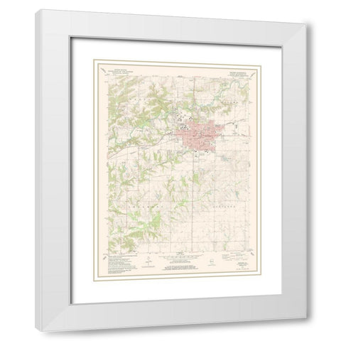 Macomb Illinois Quad - USGS 1974 White Modern Wood Framed Art Print with Double Matting by USGS