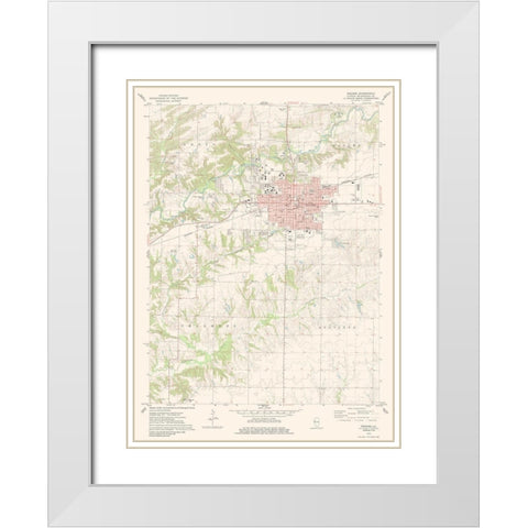 Macomb Illinois Quad - USGS 1974 White Modern Wood Framed Art Print with Double Matting by USGS