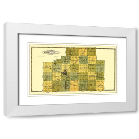 Mclean Illinois - Ogle 1914 White Modern Wood Framed Art Print with Double Matting by Ogle