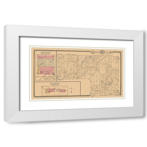 Metcalf, Elbridge, Shiloh  Illinois - Ogle 1910 White Modern Wood Framed Art Print with Double Matting by Ogle