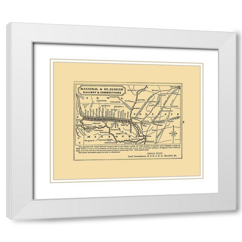 Missouri Illinois Railway - Thomas 1863  White Modern Wood Framed Art Print with Double Matting by Thomas