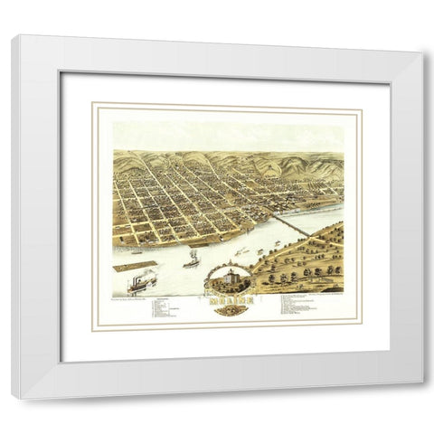 Moline Illinois - Ruger 1869 White Modern Wood Framed Art Print with Double Matting by Ruger