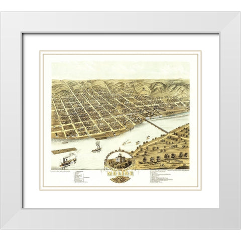 Moline Illinois - Ruger 1869 White Modern Wood Framed Art Print with Double Matting by Ruger