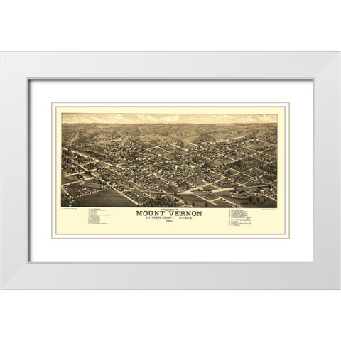 Mount Vernon Illinois - Polk 1881 White Modern Wood Framed Art Print with Double Matting by Polk