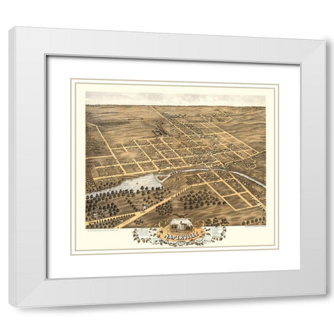 Naperville Illinois - Ruger 1869 White Modern Wood Framed Art Print with Double Matting by Ruger