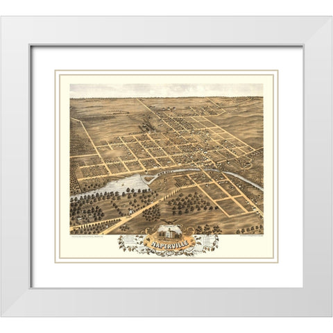 Naperville Illinois - Ruger 1869 White Modern Wood Framed Art Print with Double Matting by Ruger