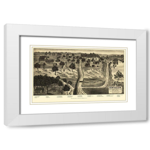 New Salem Illinois - Onstott 1909 White Modern Wood Framed Art Print with Double Matting by Onstott