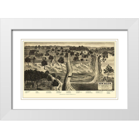 New Salem Illinois - Onstott 1909 White Modern Wood Framed Art Print with Double Matting by Onstott