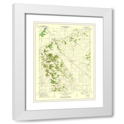 Oakford Illinois Quad - USGS 1971 White Modern Wood Framed Art Print with Double Matting by USGS