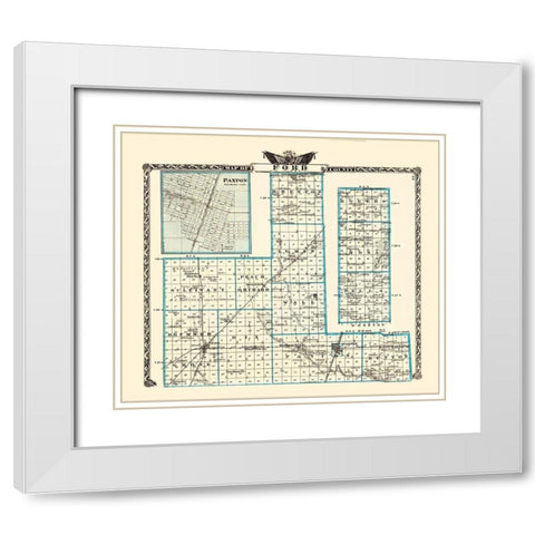 Ford Illinois Landowner - Warner 1870 White Modern Wood Framed Art Print with Double Matting by Warner