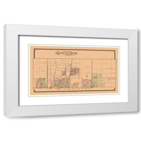 Northern Paris  Illinois - Ogle 1910 White Modern Wood Framed Art Print with Double Matting by Ogle