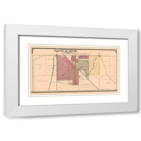 Southern Paris  Illinois - Ogle 1910 White Modern Wood Framed Art Print with Double Matting by Ogle