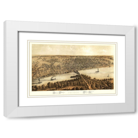 Peoria Illinois - Ruger 1867 White Modern Wood Framed Art Print with Double Matting by Ruger