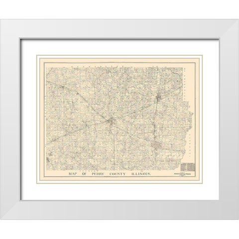 Perry County Illinois - Standard Engineering 1908  White Modern Wood Framed Art Print with Double Matting by Standard Engineering