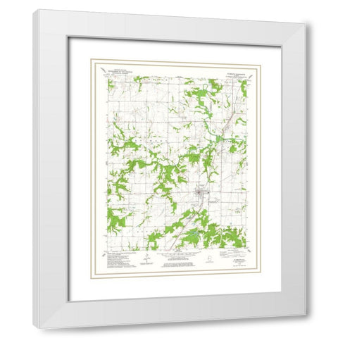 Plymouth Illinois Quad - USGS 1974 White Modern Wood Framed Art Print with Double Matting by USGS