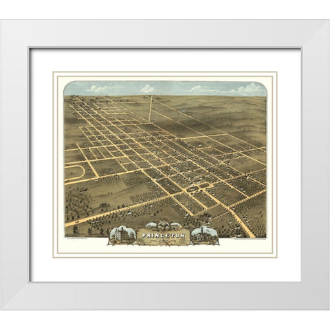 Princeton Illinois - Ruger 1870 White Modern Wood Framed Art Print with Double Matting by Ruger