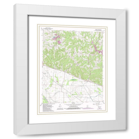 Raddle Illinois Quad - USGS 1968 White Modern Wood Framed Art Print with Double Matting by USGS